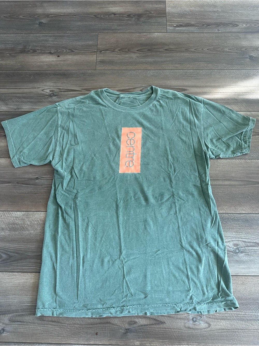 Centre Dallas Vertical Logo Tee Olive Green Sz L 214